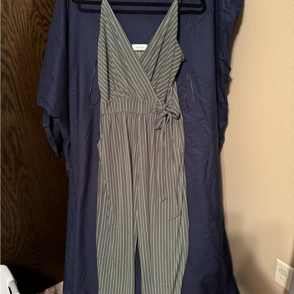 Kaileigh Olive Striped Jumpsuit